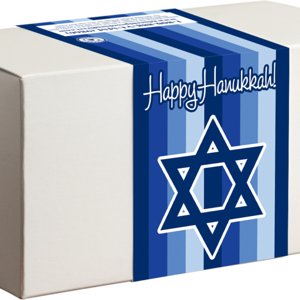 Hanukkah themed box with Star of David design